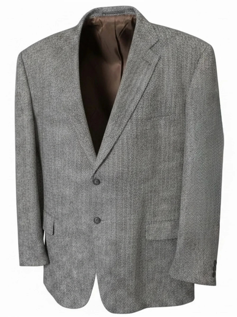 Towncraft Silk Herringbone Blazer Tag Sz 50L Mens Gray Sport Coat Big Tall